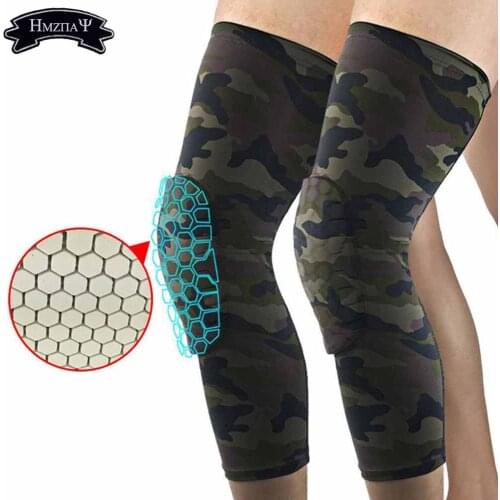Mens Honeycomb Anti-Collision Sports Long Tube Camouflage Knee Pads Casual Outdoor Volleyball Basketball Riding Protective Gear