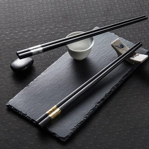 Chopsticks food stick alloy Household Kitchen Utensils sushi sticks tableware 1 Pair Chinese style Non-slip Catering utensils
