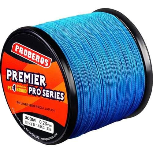 Braided Fishing Line Super Strong 4 Strands 300m 30lb Abrasion Resistant Multifilament Pe Line Fishing Special Braided Lines @40