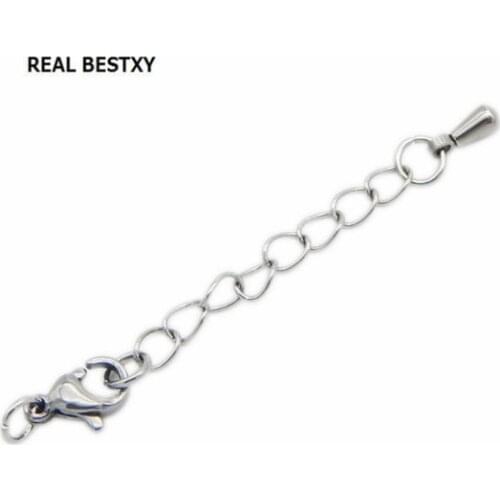 REAL BESTXY 50pc/lot Stainless Steel Lobster Clasps CHAINS Jewelry Findings DIY Necklace Bracelet Making Jewelry Accessories