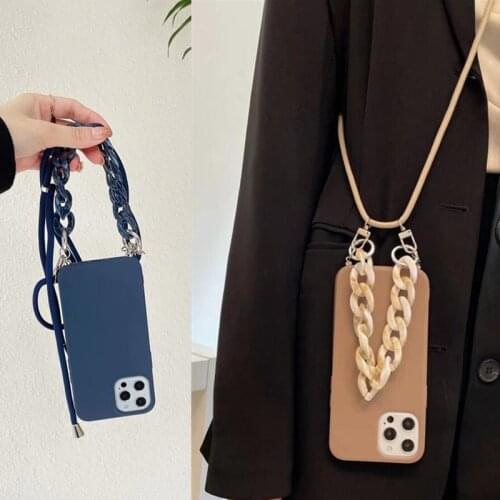 Luxury Crossbody Necklace Lanyard Chain Case For Samsung Galaxy A21 A31 A41 A51 A71 5G A11 A12 A32 A42 A72 A22 Marble Soft Cover