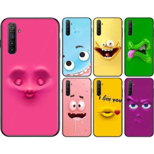 3D Funny Face Silicone Cover For OPPO Reno 4 3 Pro 10X Zoom 2 Z F Realme ACE C2 X2 Pro 5G Phone Case