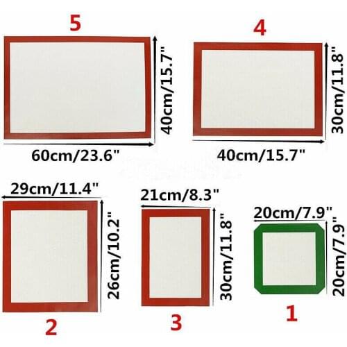 Green Edge/Red Edge Silicone Baking Mat Non Stick Pastry Oven Cake Baking Sheet Liner Pastry Tools For Kitchen