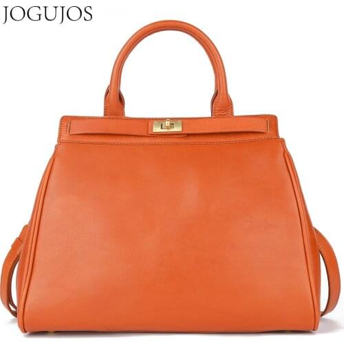 JOJUJOS Genuine Leather Women Handbags Shopper Tote Purses and Handbags Luxury Designer Top-Handle Bag Shoulder Crossbody Bag
