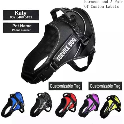 Reflective Dog Harness No Pull Breathable Adjustable Pet Harness For Dog Vest ID Custom Patch Outdoor Walking Dog Accessories