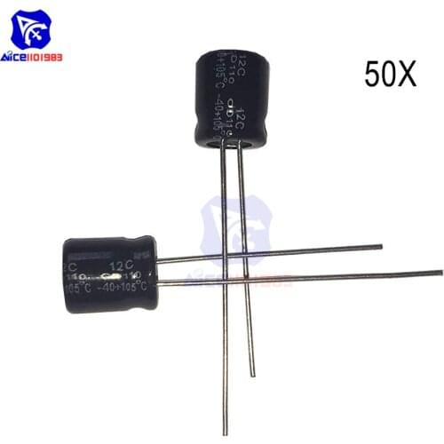 50PCS/Lot Redial Lead Aluminum Electrolytic Capacitor 16V 220uF Capacitance 6*7mm High Frequency Low ESR Electrolytic Capacitor