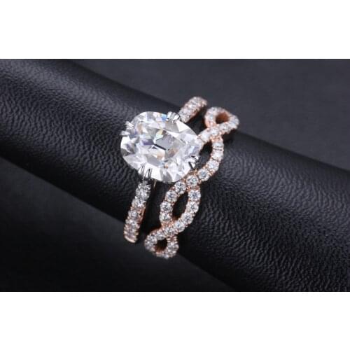 Starszuan Jewel High Quality Certified 18K Double Moissanite Ring Luxury Moissanite Engagement Ring Fancy Gift for Her