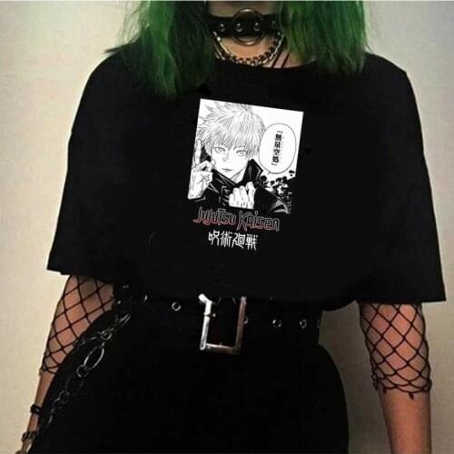 Jujutsu Kaisen Gojo Satoru Yuji Itadori clothes male casual harajuku streetwear japanese grunge couple clothes harajuku kawaii