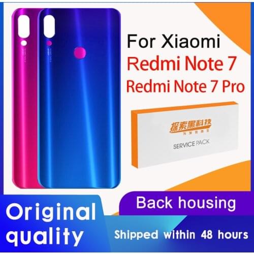Back Housing Replacement For Xiaomi Redmi Note 7 Back Cover Battery Glass With Adhesive Sticker For Note 7 Pro Rear Cover