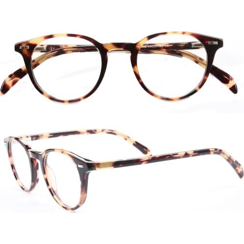 Women Round Stylish Retro glasses frames men eyeglass frame fashion Tortoise Eyeglasses frames Striped light Acetate eyewear