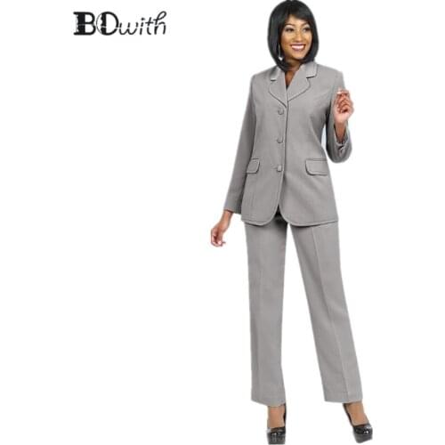 Grey Women Pant Suit Formal Ladies Business Suits Office Work Wear Female Suit For Weddings Female Suit Custom Made