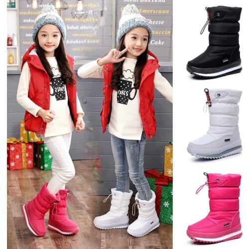 -30 degree 2021 winter girls winter boots Waterproof girl boots kids boots Snow Boots warm Children shoes kids wellies boys