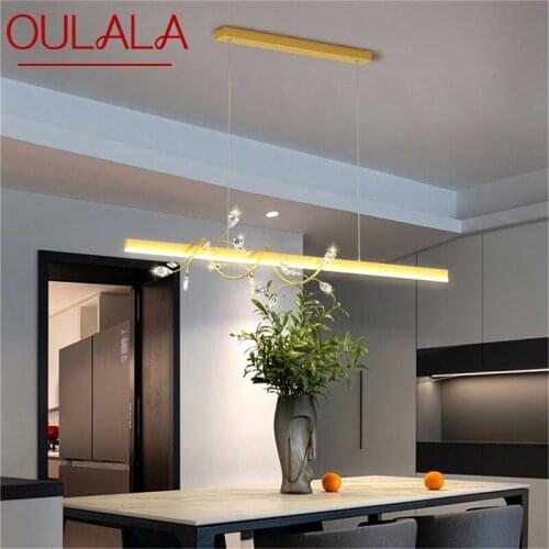 OULALA Nordic Gold Pendant Light Contemporary LED Lamps Crystal Fixtures Decorative for Home Dining Room