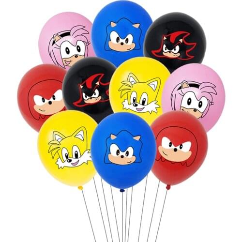 10pcs Sonic Latex Balloons Sonic el Hedgeho Superhero Game Fans Ballon Happy Birthday Party Decoration Kids Toys Supplies Globos