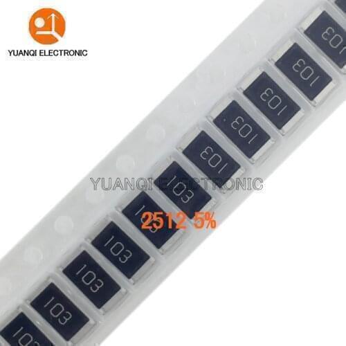100pcs 2512 5% SMD resistor 1W 2.2K 2.4K 2.7K 3K 3.3K 3.6K 3.9K 4.3K 4.7K 5.1K 5.6K 6.2K 6.8K 7.5K 8.2K 9.1K 10K 11K 12K 13K ohm