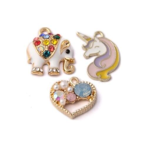 15-21MM 30Pcs Mix Styles KC Gold Color Alloy Pendants Jewelry Charms