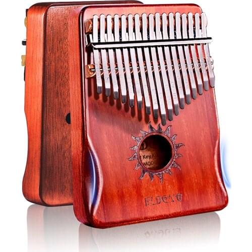 17 Key Kalimba Mahogany Thumb Piano Gift for Kids Adult with Waterproof Protective Box and Learning Book
