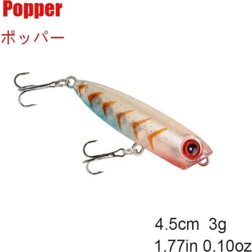 2021 4.5Cm /3G Mini Top-Water Floating Popper Lure Bionic Artificial Bait Hard Bait Fishing Lure Professional Wobbler 3D Eyes