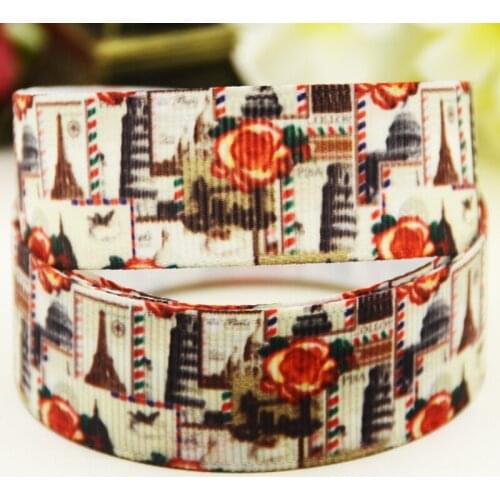 22mm 25mm 38mm 75mm RETRO printed Grosgrain Ribbon party decoration 10 Yards X-03893