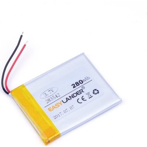 283542 3.7V 280mAh Rechargeable li Polymer Battery For mp3 mp4 GPS speaker DVR small toys mobile power E-Book 303540