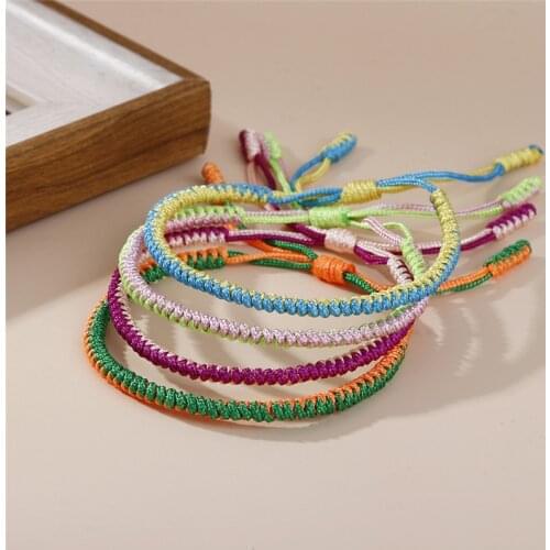 35 Colors Tibetan Buddhist Braided Rope Knot Bracelet Charm Handmade Lucky Weave Thread Bangles For Women Men Fashion Jewelry