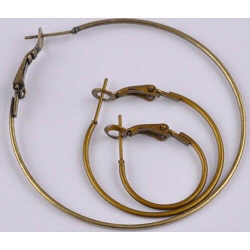 500pcs antique bronze 50mm hoop earring findings round circle ring earrings jewelry findings accessories