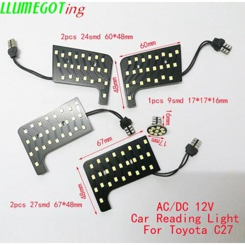 6000K White High Bright 5pcs/set 12V SMD2835 Car Auto Interior Map Dome Reading LED Decorative Light Lamp For Toyota C27 Series