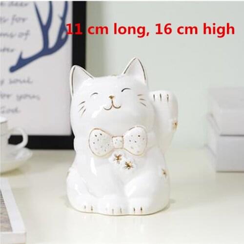 American modern creative cute cartoon ceramic rabbit cat crafts piggy bank, childrens birthday gift small ornaments