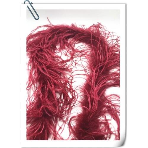 2meters long 3 layer Burgundy OSTRICH FEATHER BOA/scarf/strip feather boas natural ostrich plumes for Party/Costume/Shawl/Crafts