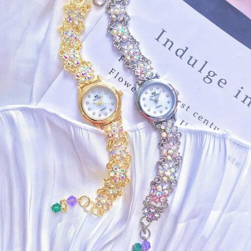 Luxury Fancy Color Diamond Bracelet Quartz Watch for Womens Fashion Gold Silver Waterproof Jewelry Clock Relogio Feminino