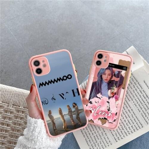 CUTEWANAN kpop MAMAMOO Cell Phone Case For iPhone 12 11 Mini Pro XR XS Max 7 8 Plus X Matte transparent Pink Back Cover