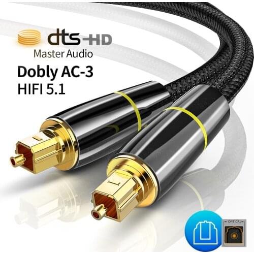 HIFI 5.1 Digital Optical Audio Cable SPDIF Fiber Toslink Audio Cable For Blu-ray/Box/PS4/Player 1/1.5/2m/3m/5m/10m Coaxial Cable