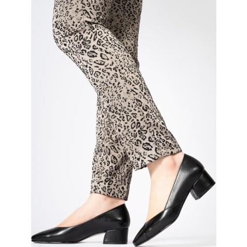 CZ London Women 'S Genuine Leather Low-Heeled Shoes Fronting Off Blunt Nose