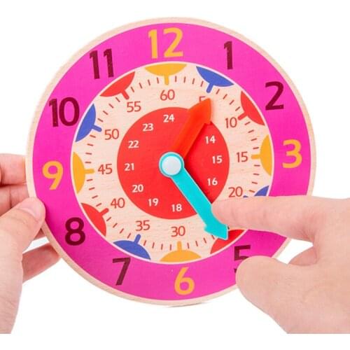 Wooden Montessori Childrens Clock Cognitive Counting Toys Kindergarten Education Colored ClockTime Kids Teaching Aids Toy Gifts