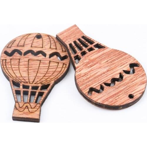Wooden Cute Hot Air Balloon Pattern Art Scrapbooking Embellishments Craft Handmade Home Decoration Accessories DIY 20-35mm 20pcs
