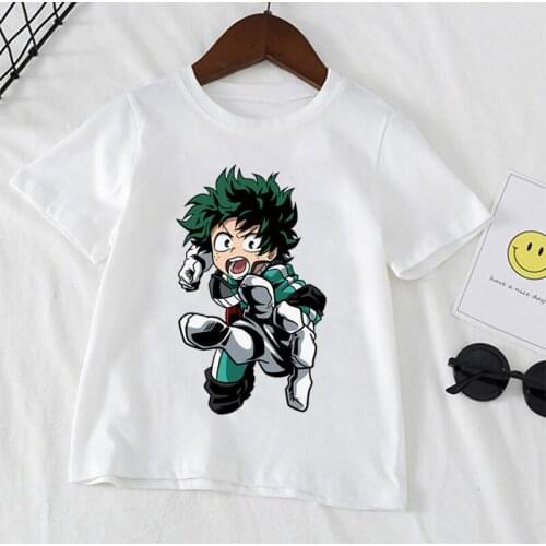 My Hero Academia Anime Print Kids T Shirt Short Sleeve White Baby Girl Tops Boy Cartoon T-shirt Childrens Clothing,YKP178