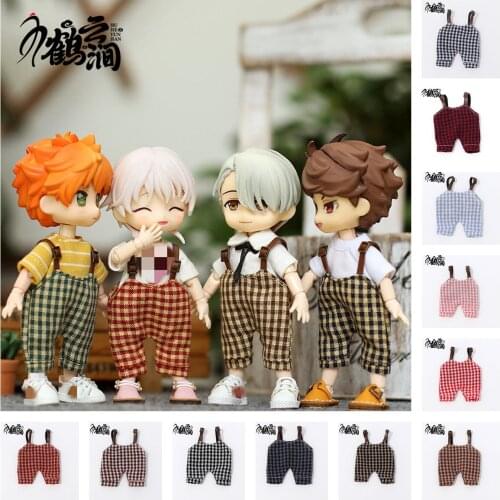 OB 11 baby clothes plaid pants GSC leisure strap plaid pants BJD Molly baby clothes in stock