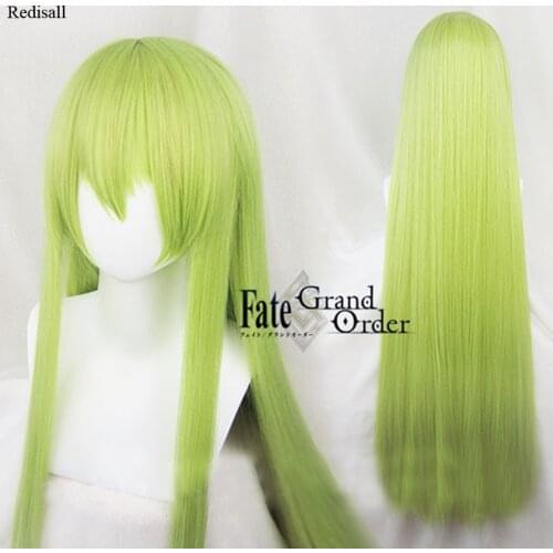 FGO Fate/Grand Order Enkidu Green Wig Cosplay Long Straight Synthetic Hair Halloween Cosplay 100cm