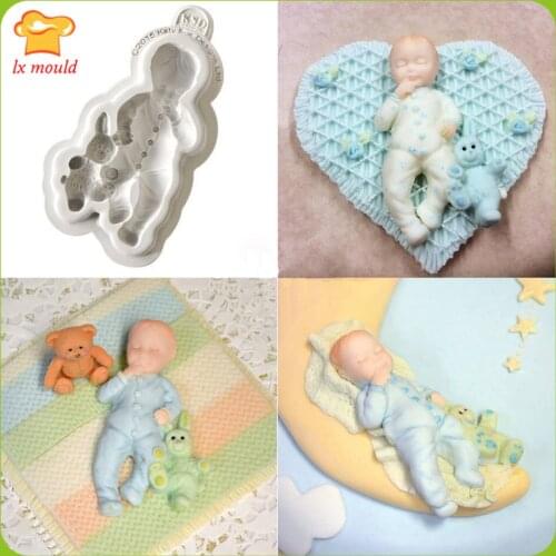 High quality flexible silicone mold Baby fondant silicone mold boy dry Pace mould