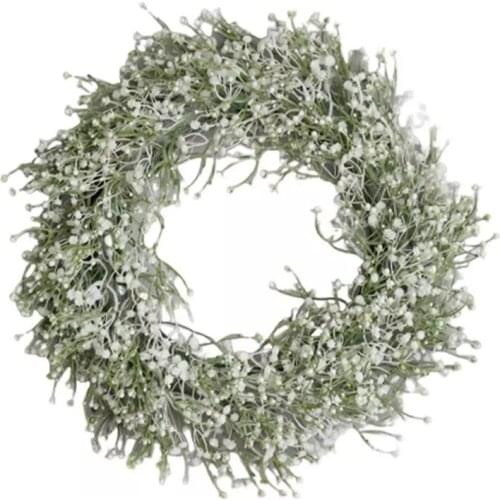 Artificial Babysbreath Wreath Garland For Party Weddings Front Door Decoration-ABUX