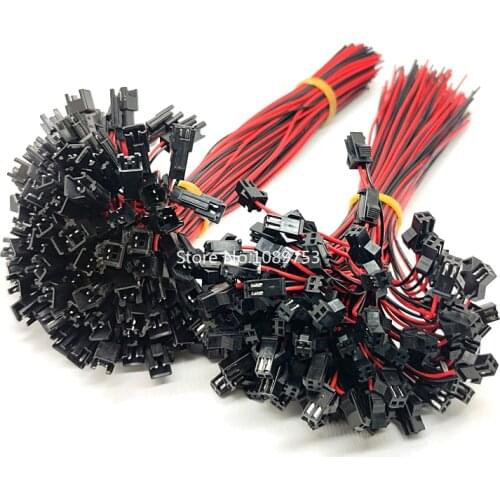 JST 2.5 SM 2 Pin Battery Connector Plug Female & Male with 200MM Wire 100 sets