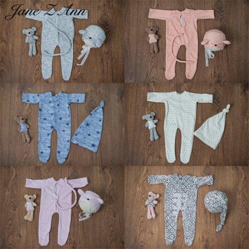Jane Z Ann Newborn baby mouse year costume hat+romper+doll photography props studio shooting accessories multi-colors