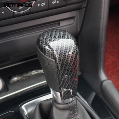 For Mazda 2 3 6 CX-3 CX-5 CX-9 2017-2019 2020 Carbon Fiber Gear Shift Head Cover Molding Trim Interior Accessories Car Styling