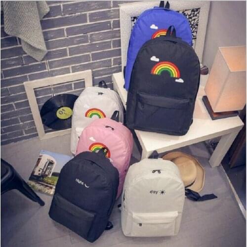 Cute Fashion Girl Womes Canvas Lovely Cat Backpack Travel Satchel Rucksack School Book Bag