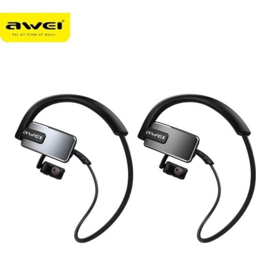 AWEI A883BL Anti-drop IPX4 Waterproof Bluetooth Ear Hook Compact Wireless Noise Reduction Earphone for Driving Fitness Running