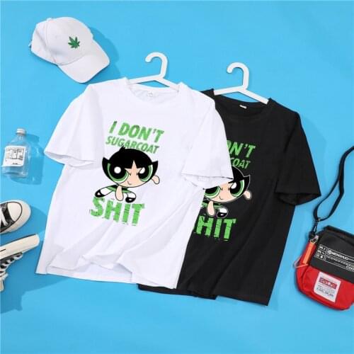 100% brand new cartoon smallSchoolgirl buttercup aesthetic shirt hip hop unisex t-shirt Women Fashion Clothing Casual Streetwear