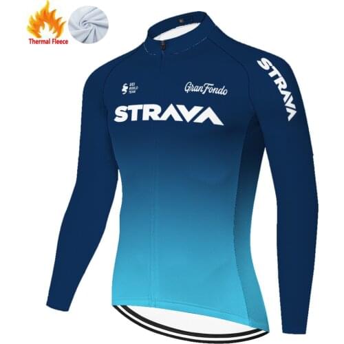 NEW STRAVA cycling jersey 2021 ​Winter Thermal Fleece camisa ciclismo masculina manga longa ​cycling clothing men