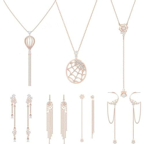 New Gold Necklace Game Rose Flash Spider Dot Ice Cream Crystal Decoration Women Wedding Jewelry Sets