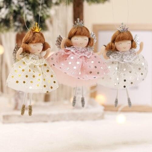 1PC Christmas Doll Navidad Noel Angel Tree Hanging With Princess Skirt for Merry Xmas Decoration 2022 Happy New Year Gifts