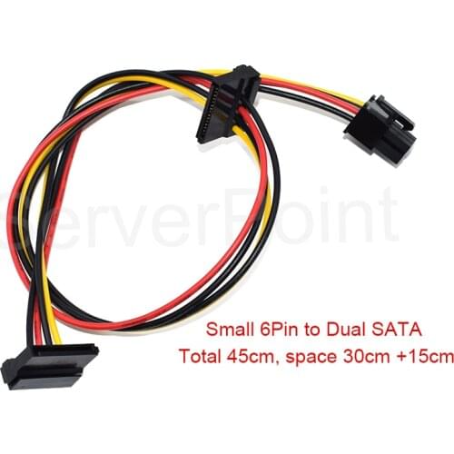 New Small 6PINS TO Dual SATA For DELL Vostro 3070 3670 3967 3977 3980 Desktop Computer HDD SSD POWER SUPPLY CABLE Adapter